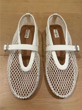 Alaia white fishnet ballet flat - size 39